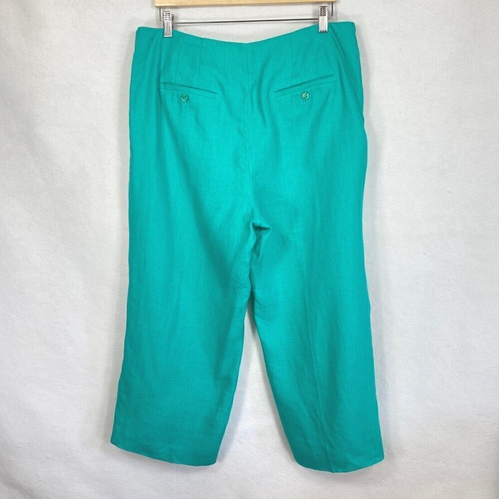 Talbots Linen Chelsea Straight Leg Crop With Side Button Detailing Size 12 - Picture 4 of 7